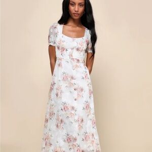 Floral White Maxi Dress